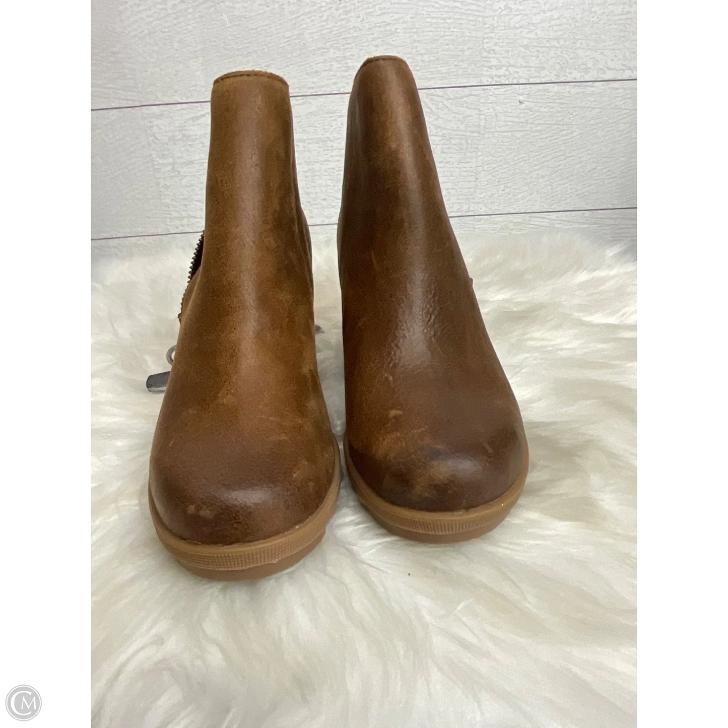 Boots Ankle Heels By Sorel In Brown, Size: 6.5