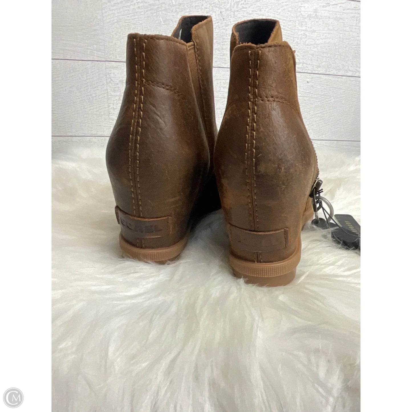 Boots Ankle Heels By Sorel In Brown, Size: 6.5