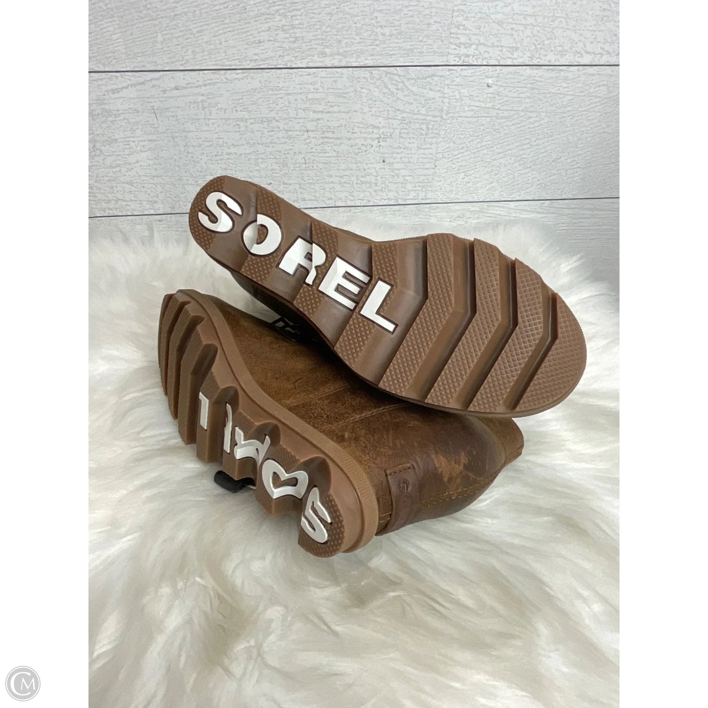 Boots Ankle Heels By Sorel In Brown, Size: 6.5
