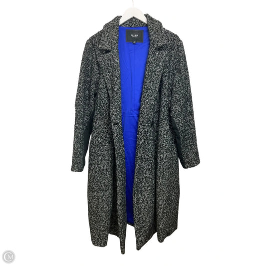 Coat Trench Coat By Torrid In Black & White, Size: 3x