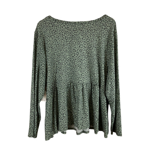 Top Long Sleeve By Pink Rose In Animal Print, Size: 3x