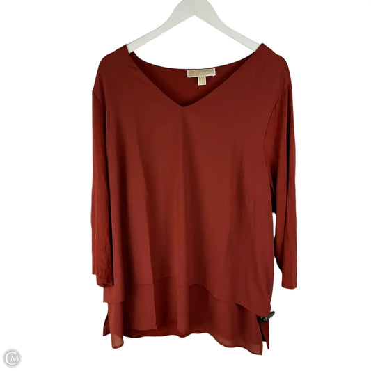 Top Long Sleeve By Michael By Michael Kors In Orange, Size: 2x