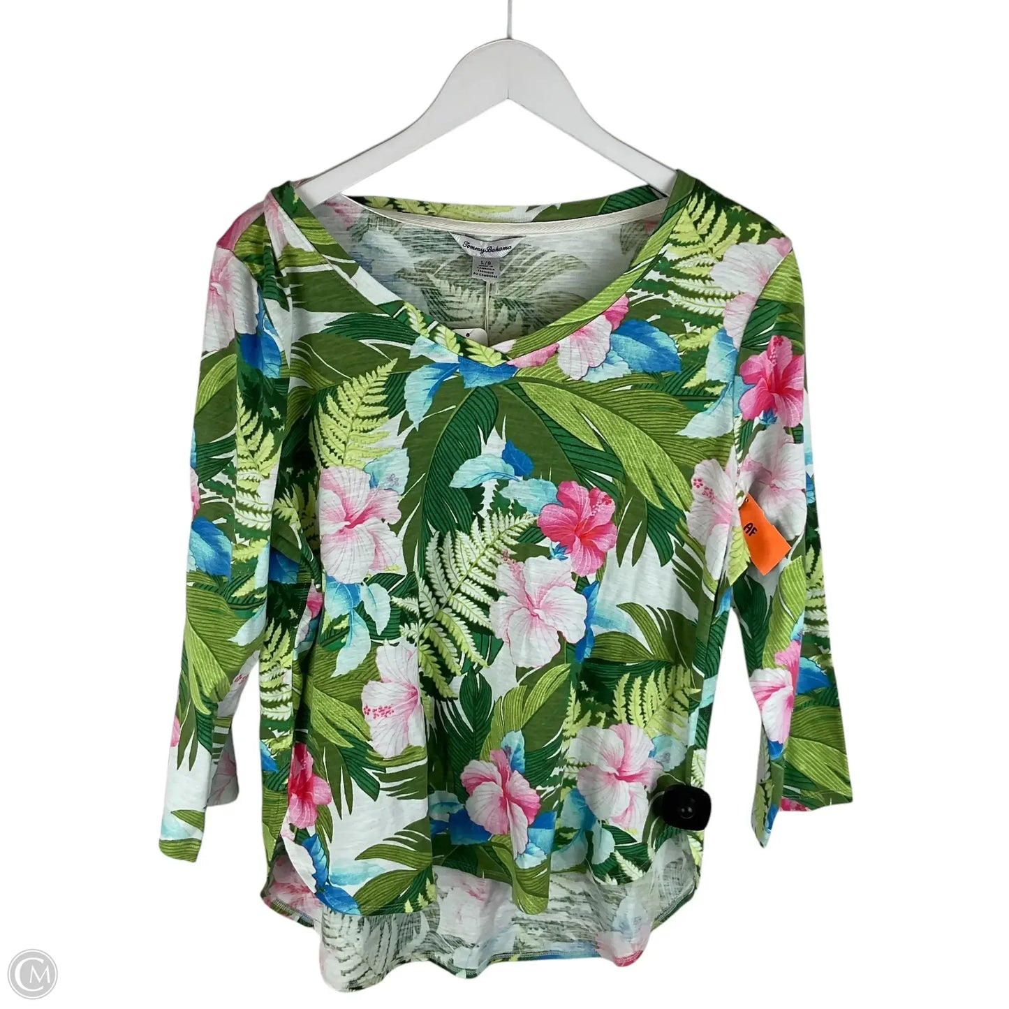 Top Long Sleeve By Tommy Bahama In Floral Print, Size: L