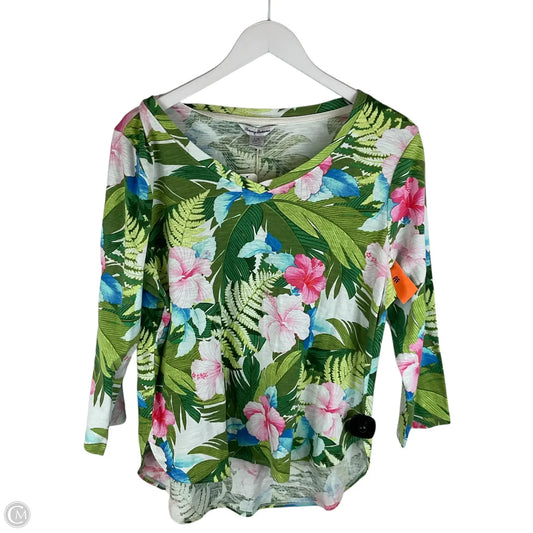 Top Long Sleeve By Tommy Bahama In Floral Print, Size: L