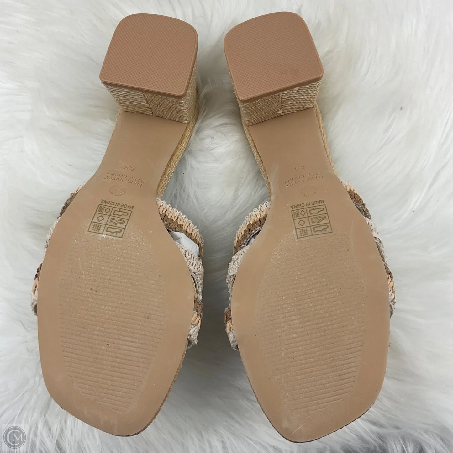 Sandals Heels Block By Clothes Mentor In Tan, Size: 8.5