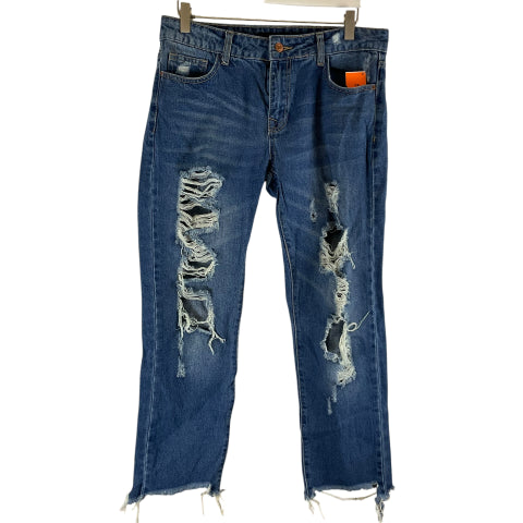 Jeans Cropped By Forever 21 In Blue Denim, Size: M