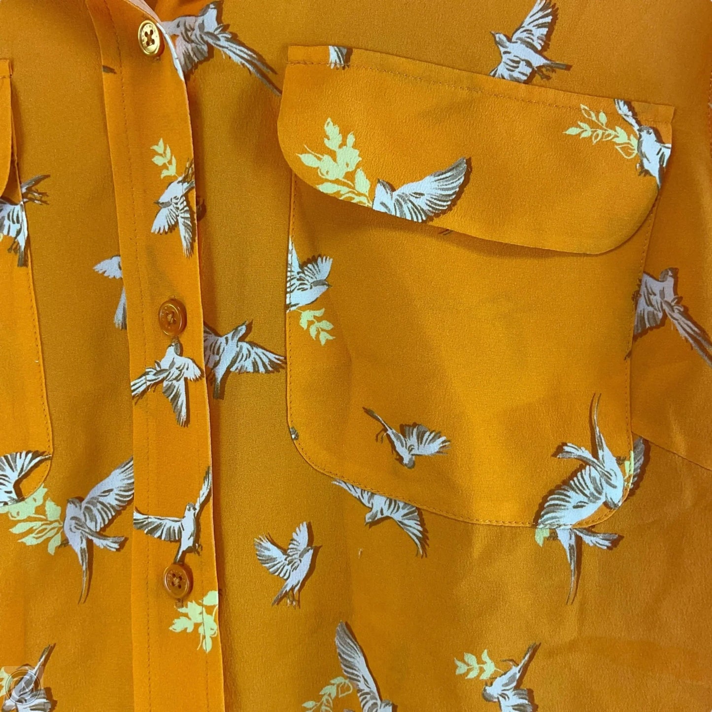 Top Long Sleeve By Equipment In Orange, Size: S