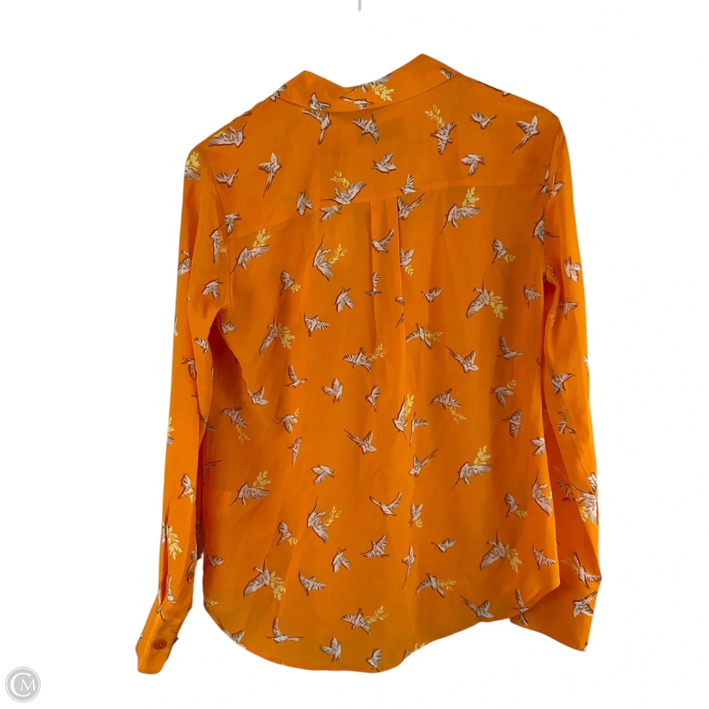 Top Long Sleeve By Equipment In Orange, Size: S