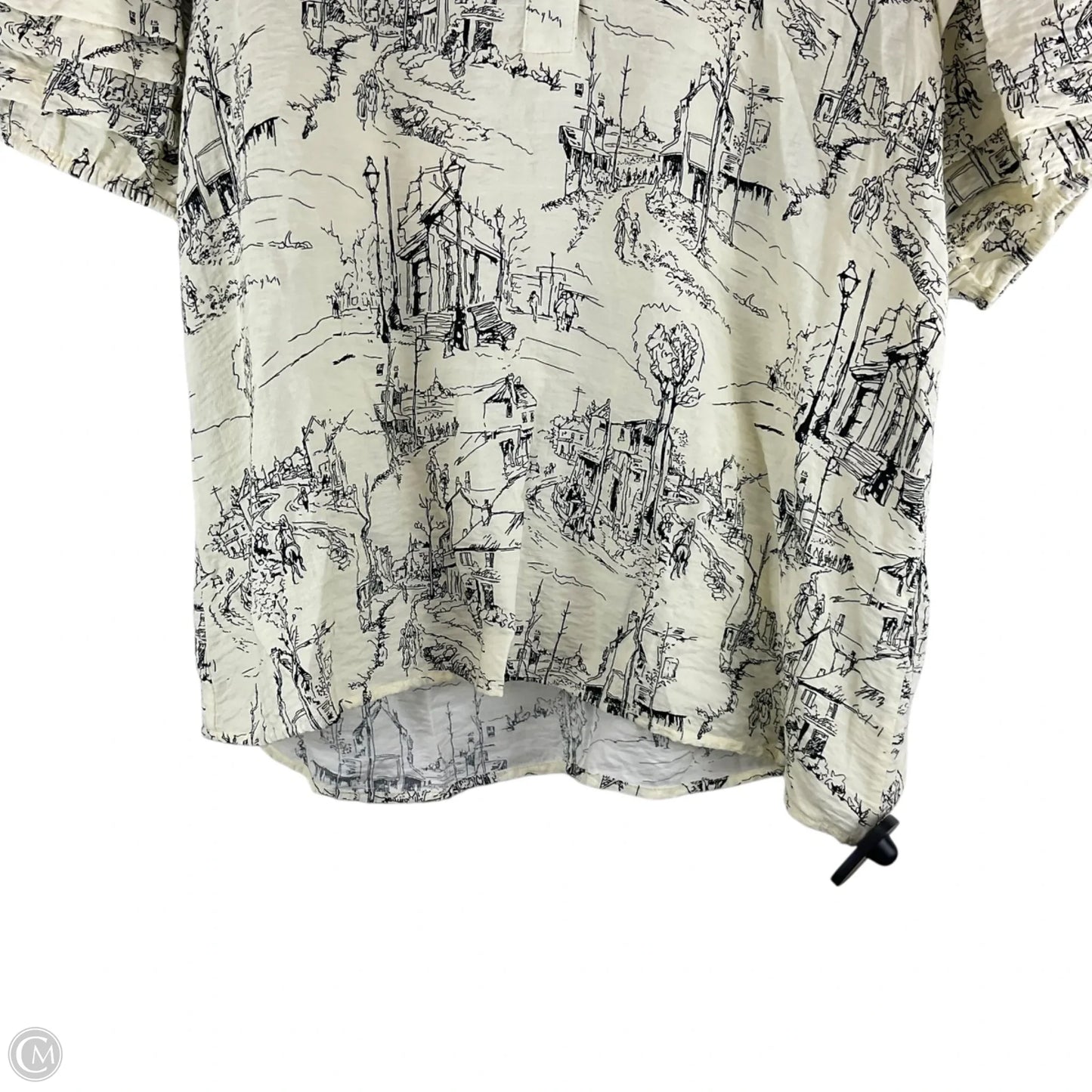 Top Short Sleeve By Entro In Black & Cream, Size: M