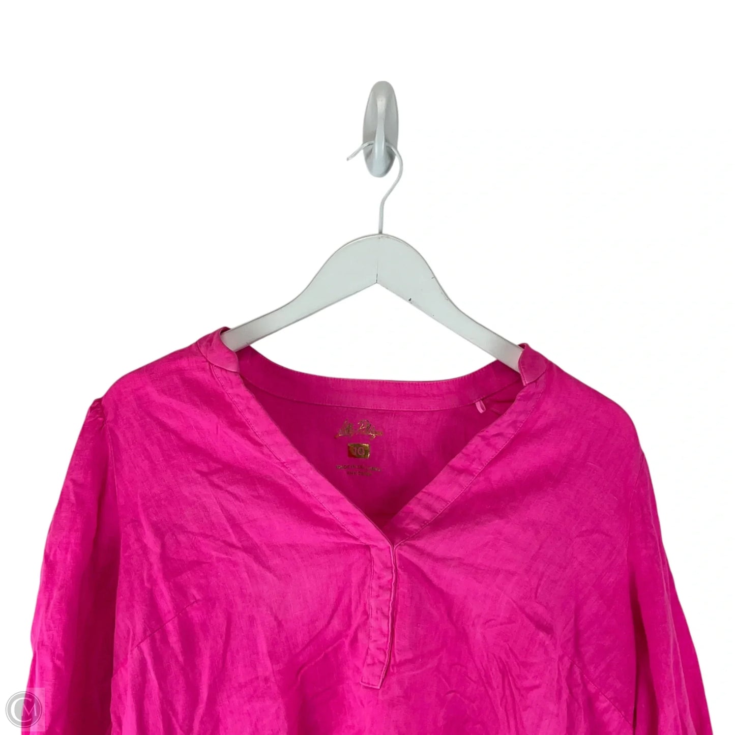 Top Short Sleeve Designer By Lilly Pulitzer In Pink, Size: 10