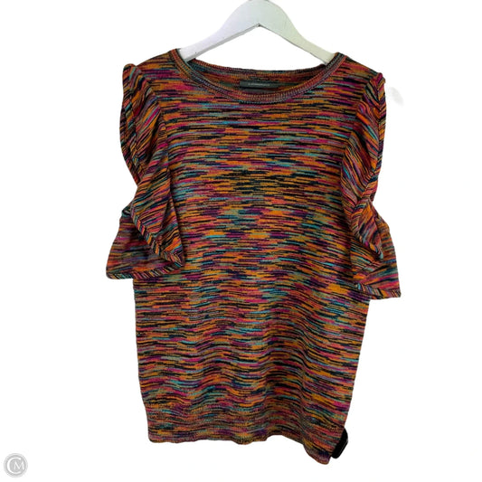 Top Short Sleeve By Anthropologie In Multi-colored, Size: M