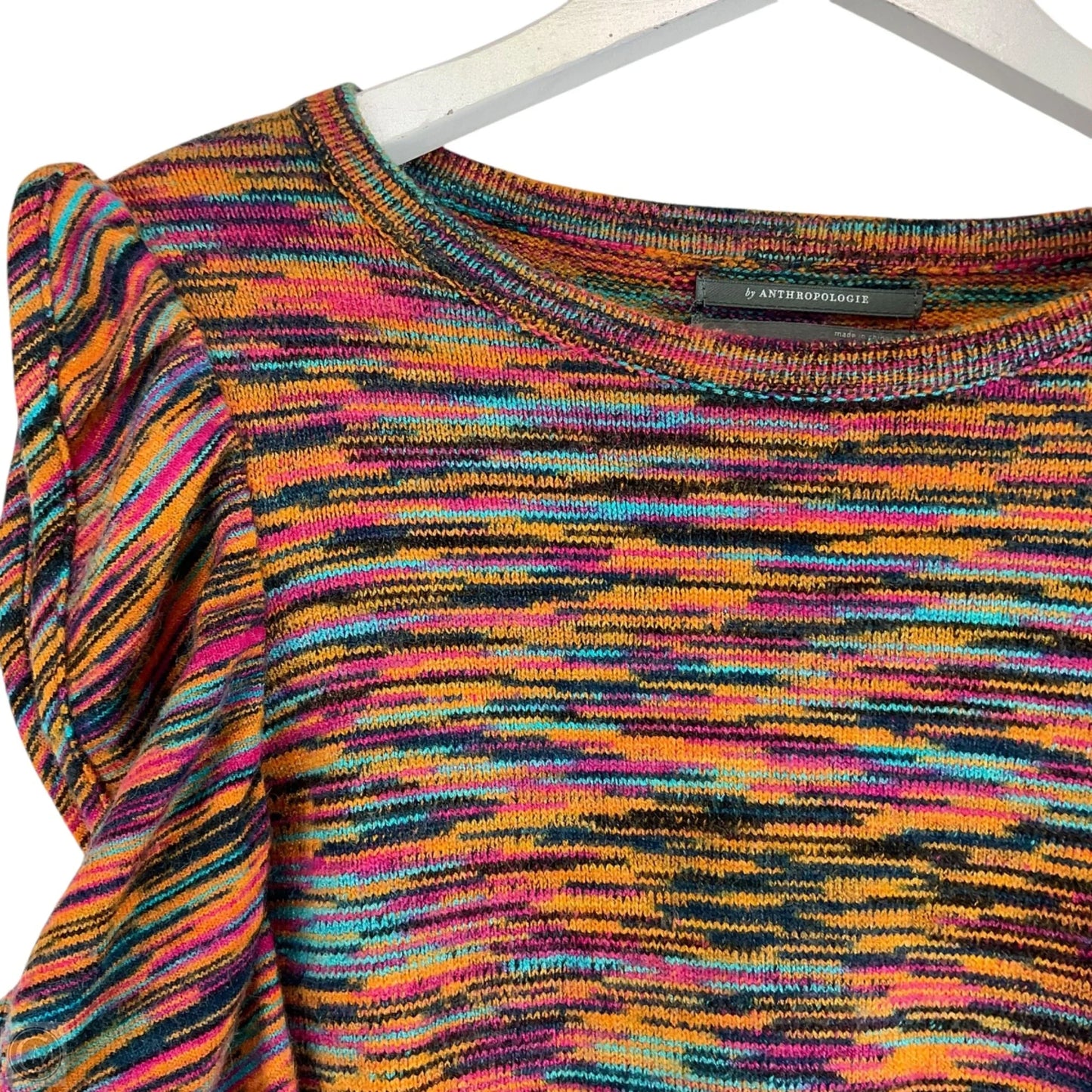 Top Short Sleeve By Anthropologie In Multi-colored, Size: M