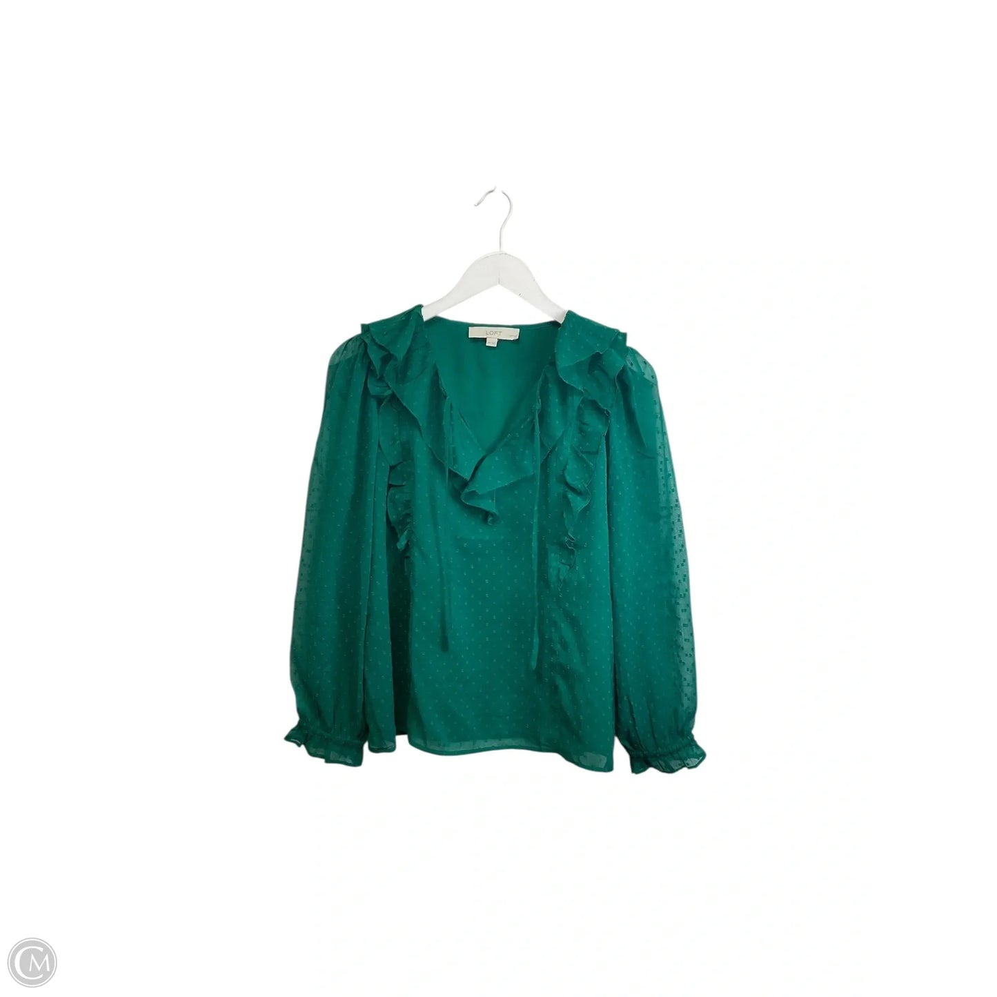 Top Long Sleeve By Loft In Green, Size: Mp