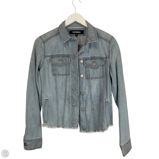 Jacket Denim By Express In Blue Denim, Size: Xs