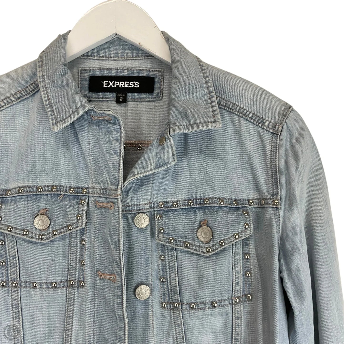 Jacket Denim By Express In Blue Denim, Size: Xs