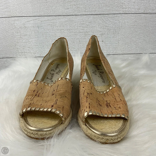 Shoes Heels Wedge By Jack Rogers In Tan, Size: 6