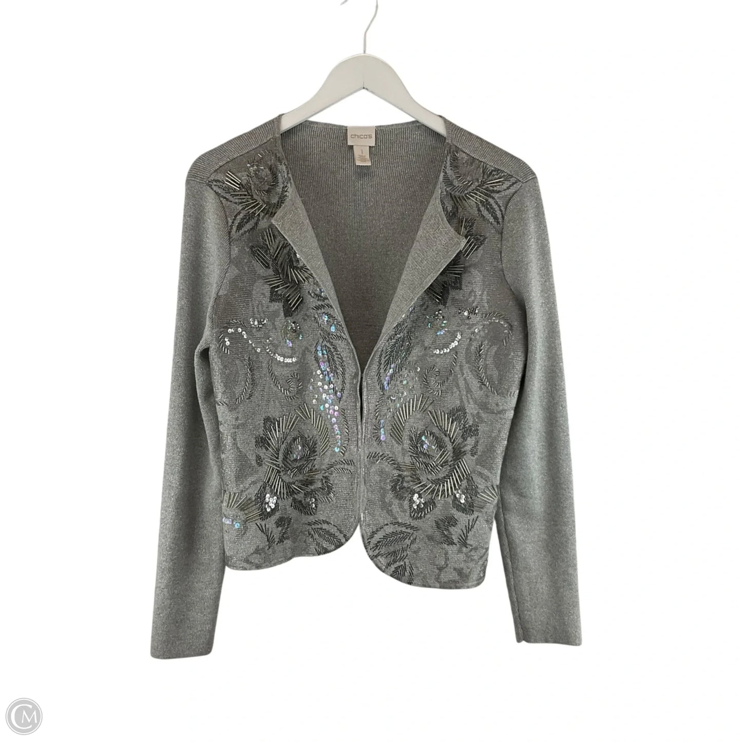 Cardigan By Chicos In Grey, Size: S