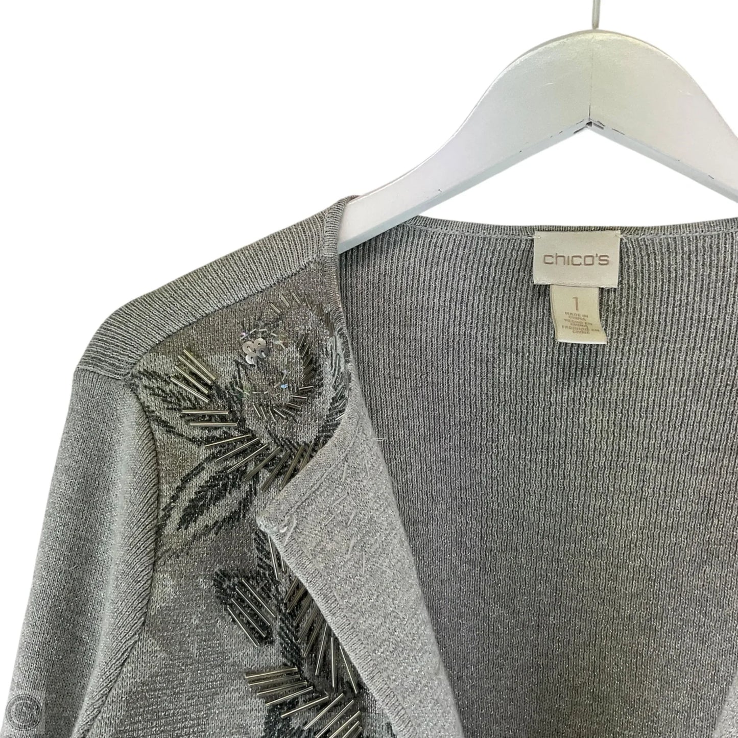 Cardigan By Chicos In Grey, Size: S