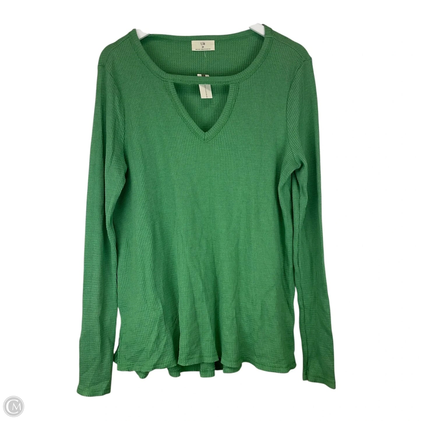 Top Long Sleeve Basic By T.la In Green, Size: M