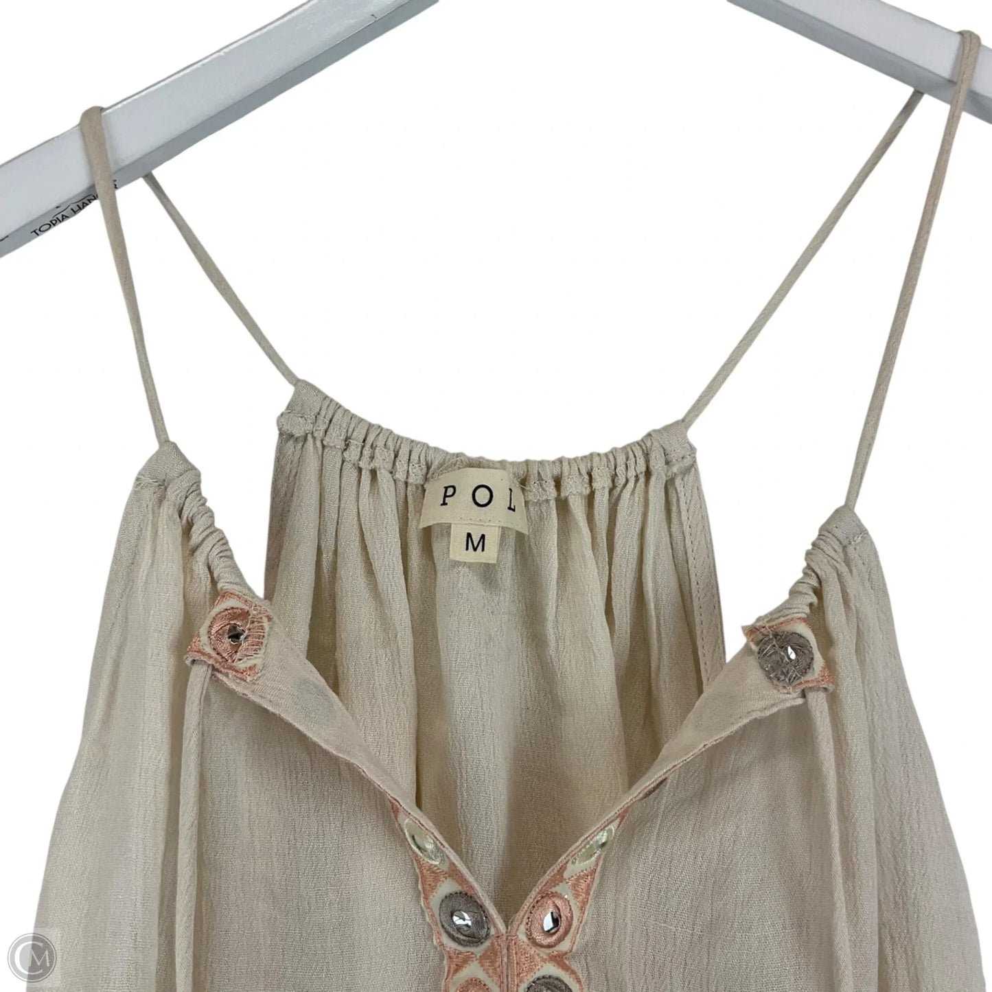 Top Sleeveless By Pol In Cream, Size: M