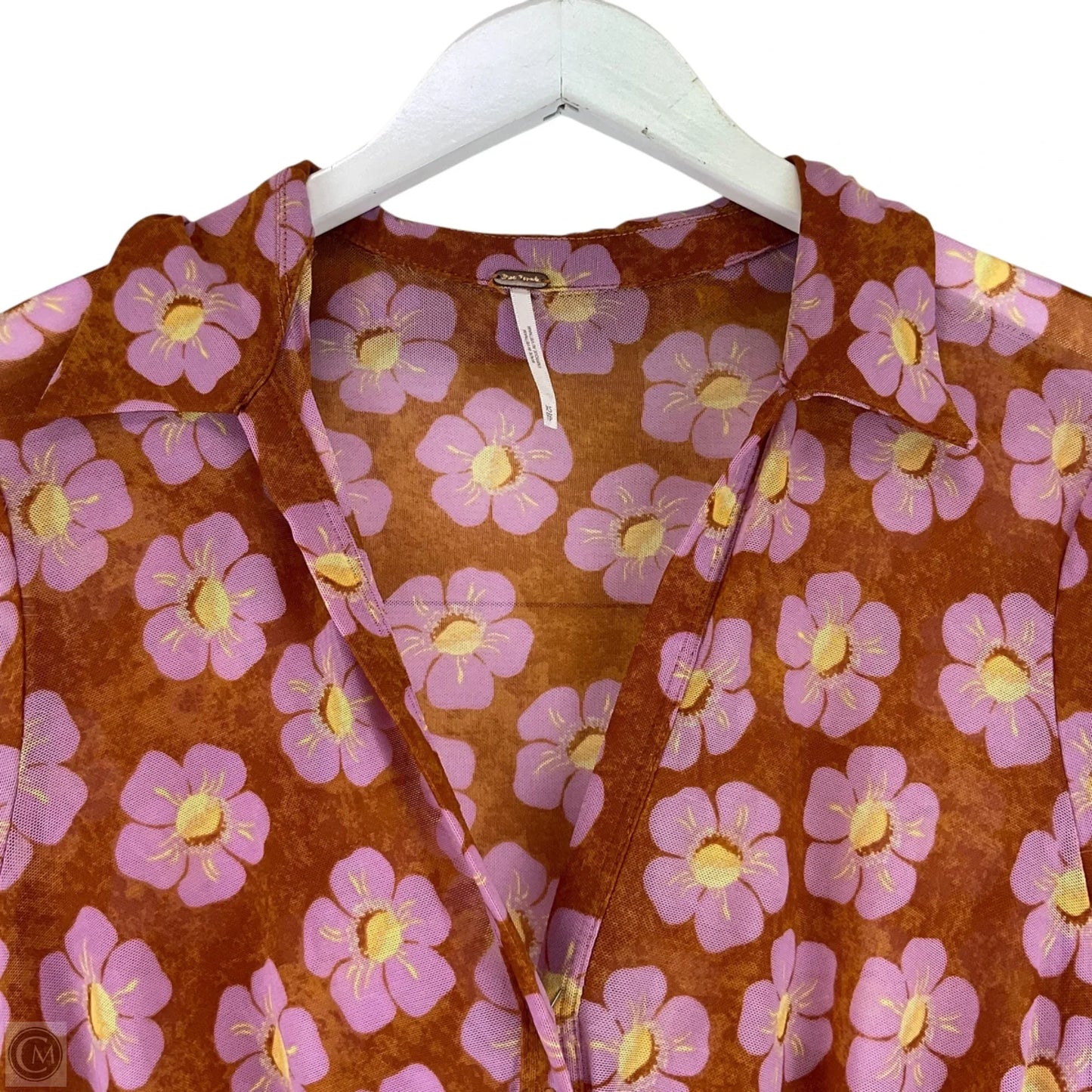 Top Long Sleeve By Free People In Brown, Size: Xs