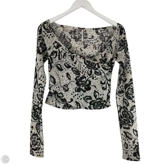 Top Long Sleeve By Free People In Black & White, Size: S