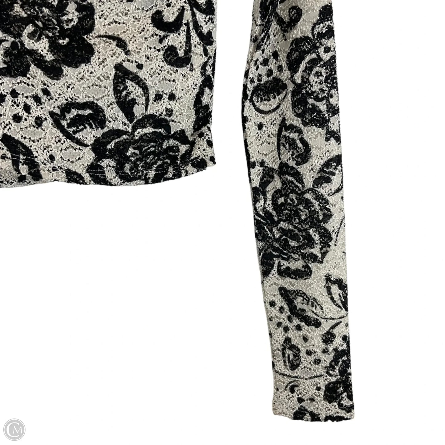 Top Long Sleeve By Free People In Black & White, Size: S