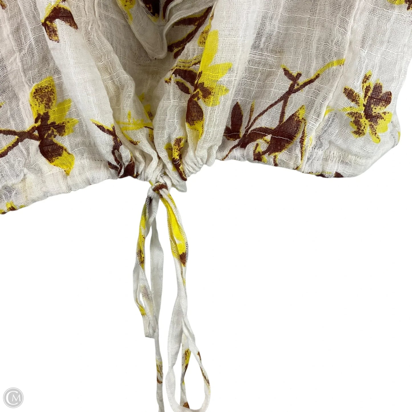 Top Short Sleeve By Free People In Yellow, Size: Xs