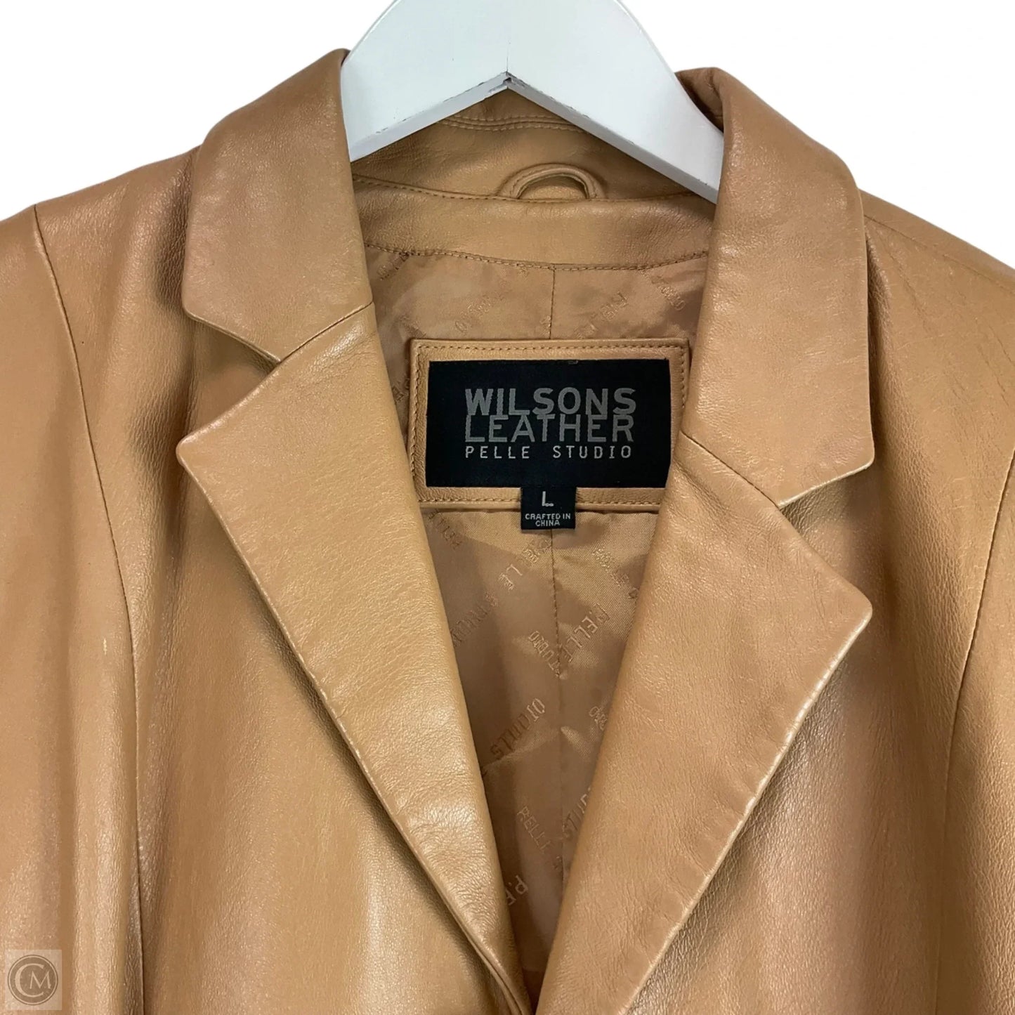 Coat Leather By Wilsons Leather In Tan, Size: L