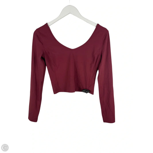 Athletic Top Long Sleeve Collar By Lululemon In Red, Size: 6