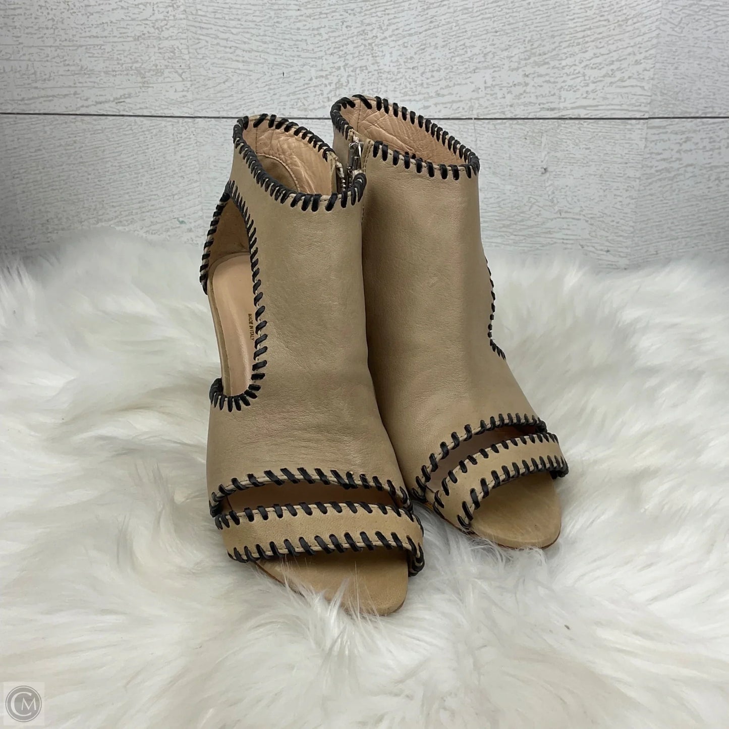 Sandals Heels Block By Loeffler Randall In Tan, Size: 7