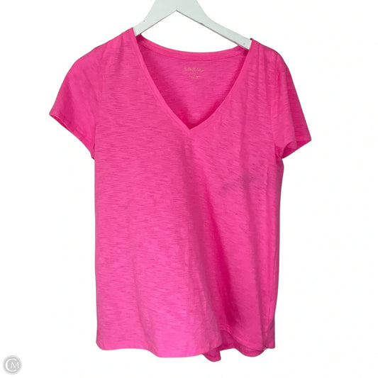 Top Short Sleeve Designer By Lilly Pulitzer In Pink, Size: L