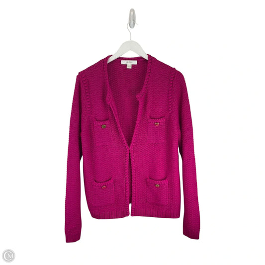 Sweater Cardigan Designer By Lilly Pulitzer In Pink, Size: L