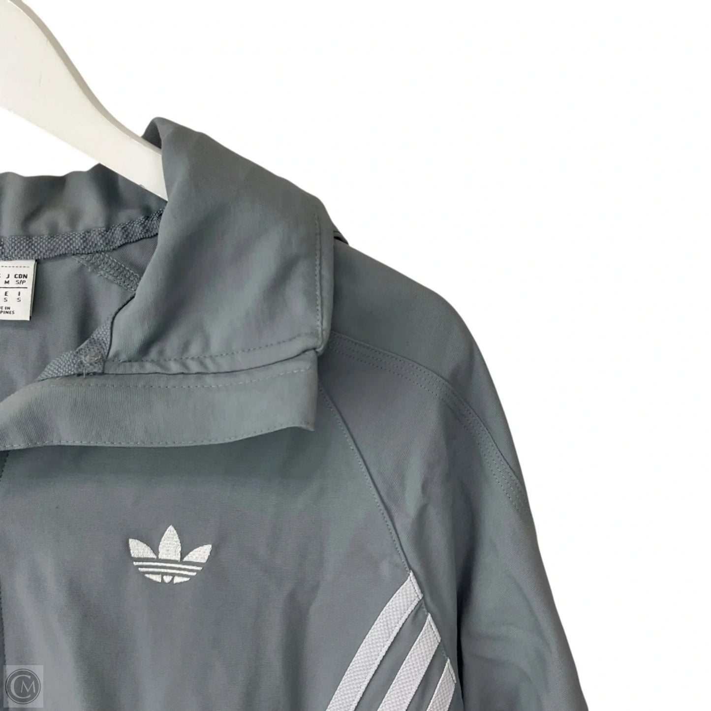 Athletic Jacket By Adidas In Grey, Size: S