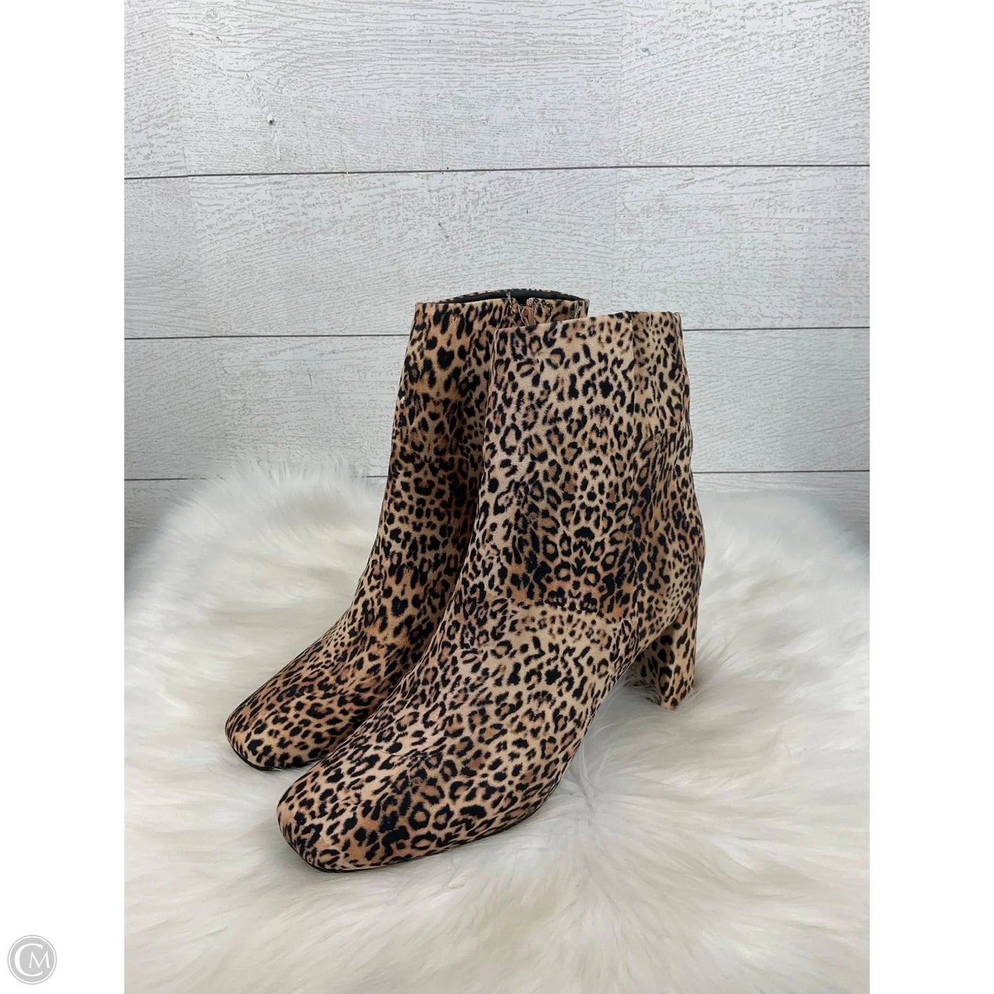 Boots Ankle Heels By Sugar In Animal Print, Size: 9.5