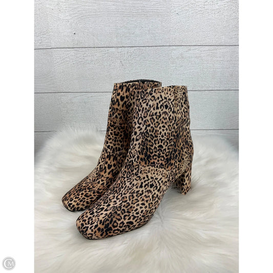 Boots Ankle Heels By Sugar In Animal Print, Size: 9.5