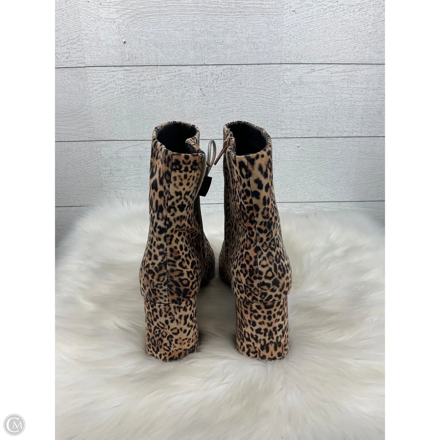 Boots Ankle Heels By Sugar In Animal Print, Size: 9.5