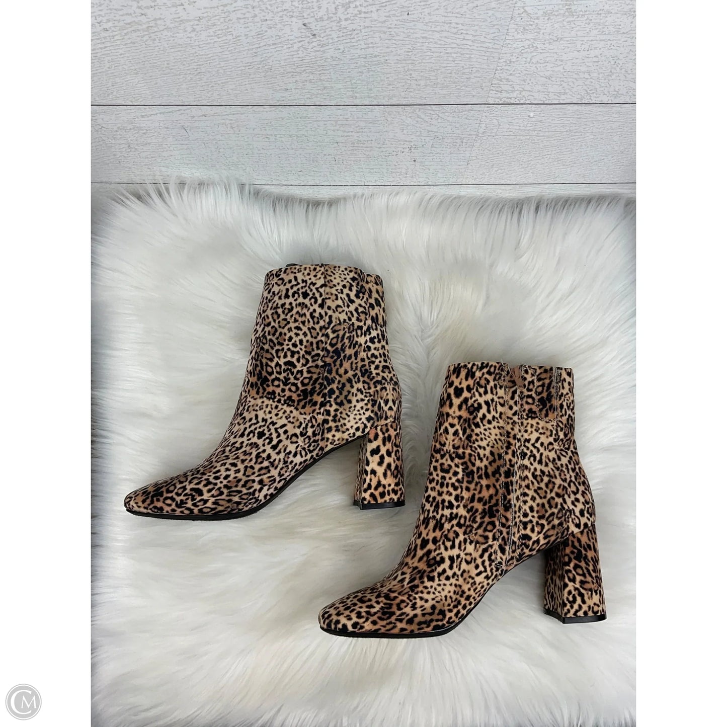 Boots Ankle Heels By Sugar In Animal Print, Size: 9.5