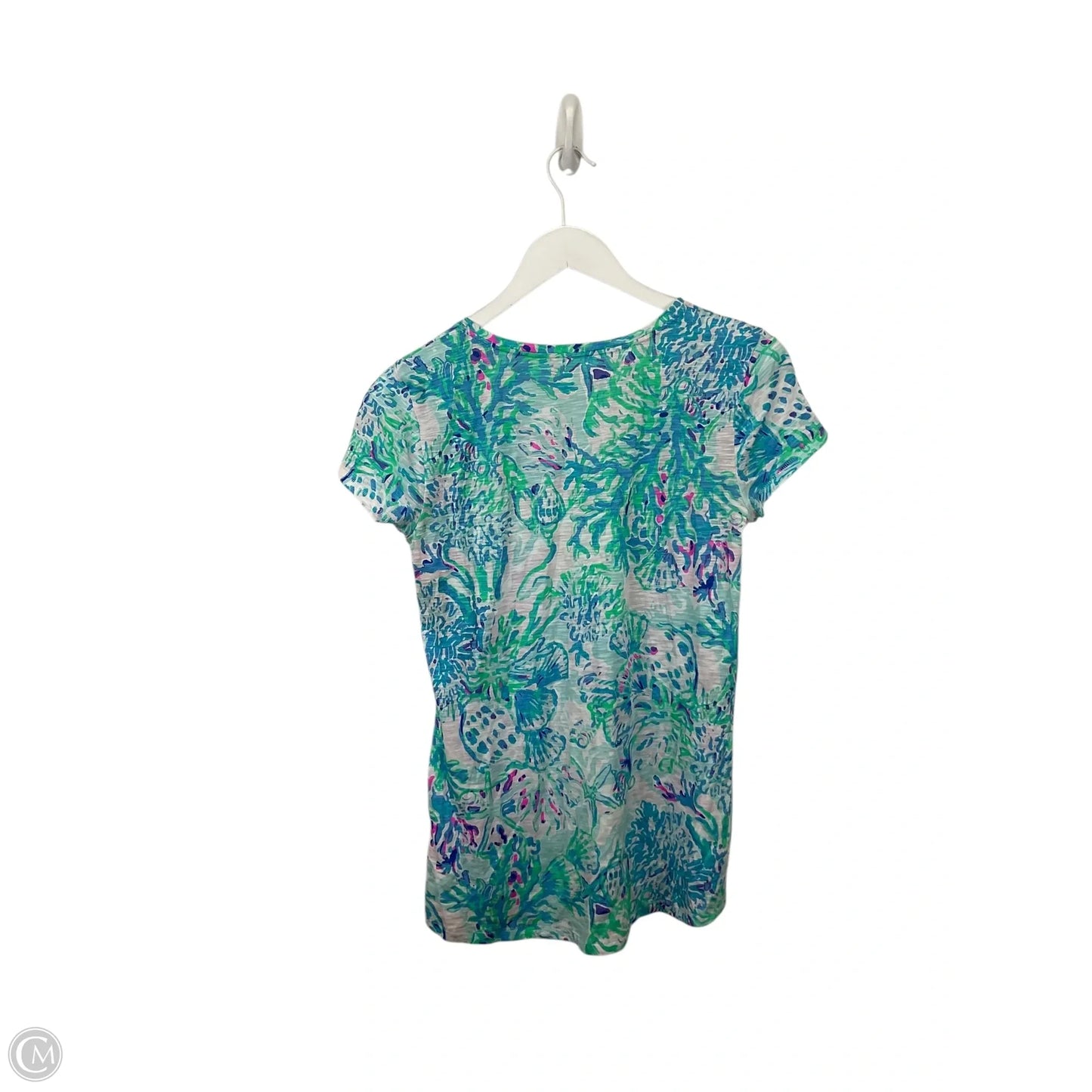 Top Short Sleeve Designer By Lilly Pulitzer In Blue, Size: S