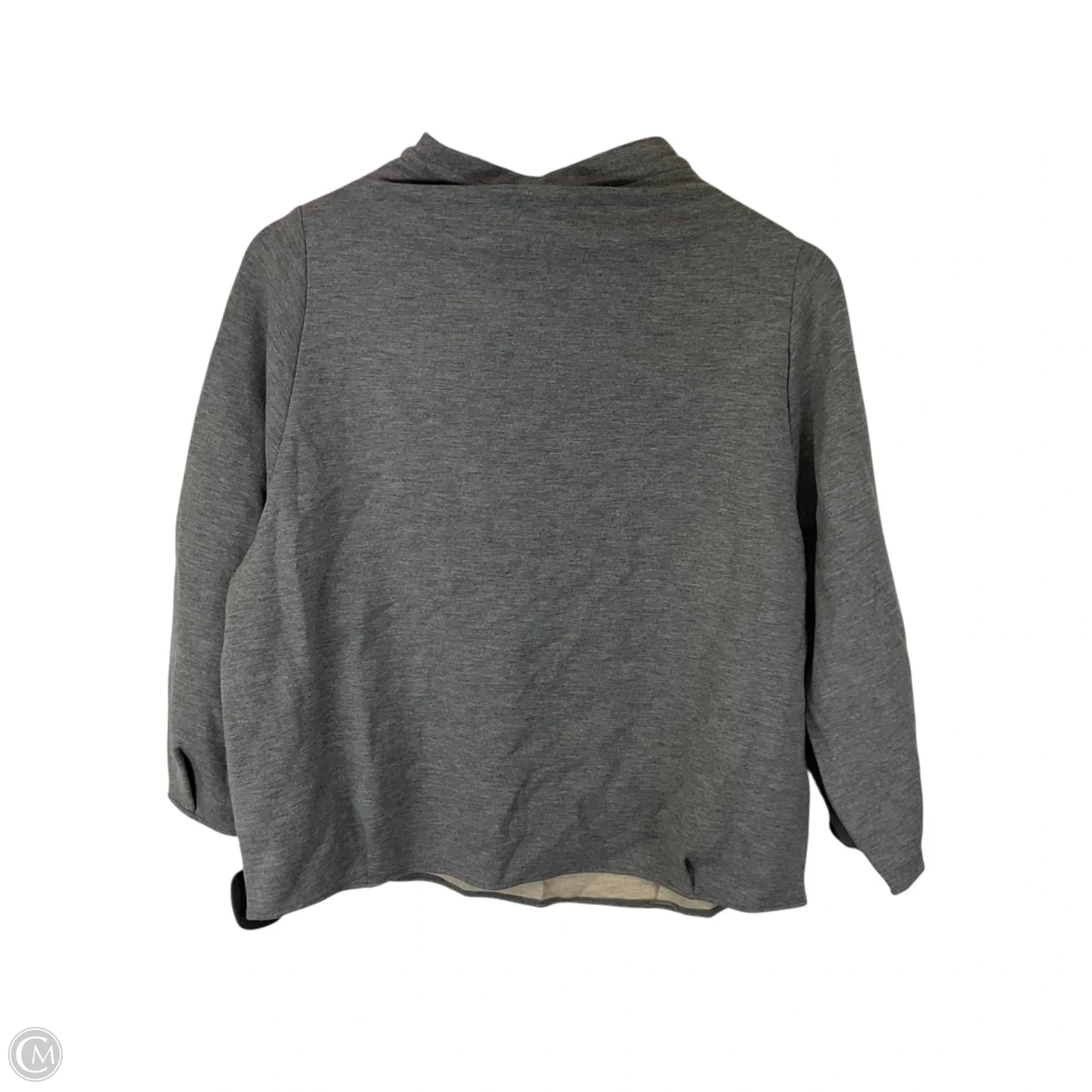 Athletic Top Long Sleeve Collar By Theory In Grey, Size: M