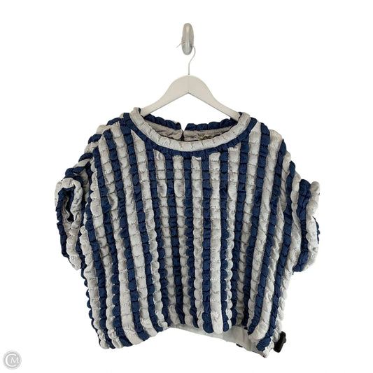 Top Short Sleeve By Entro In Blue & White, Size: S