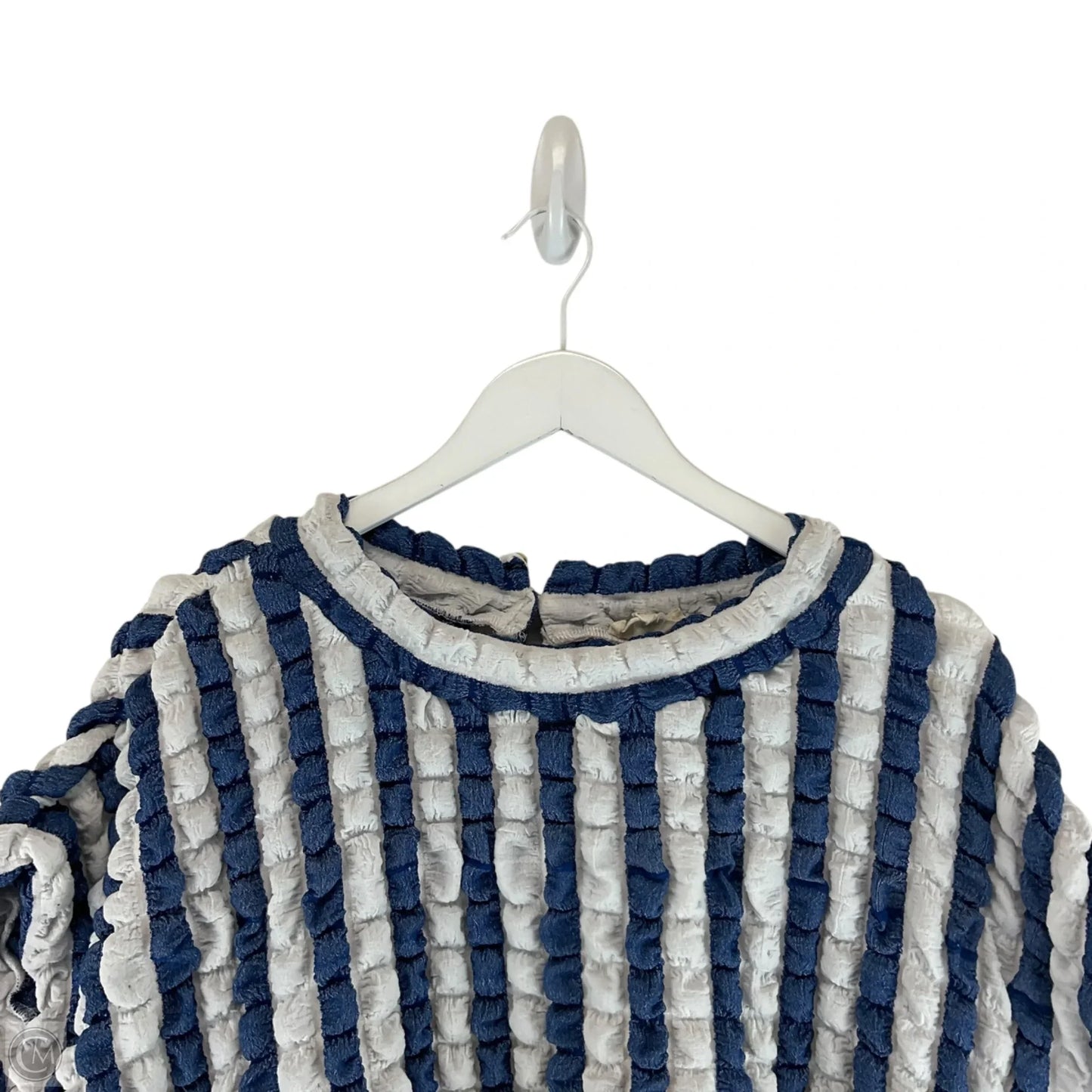 Top Short Sleeve By Entro In Blue & White, Size: S