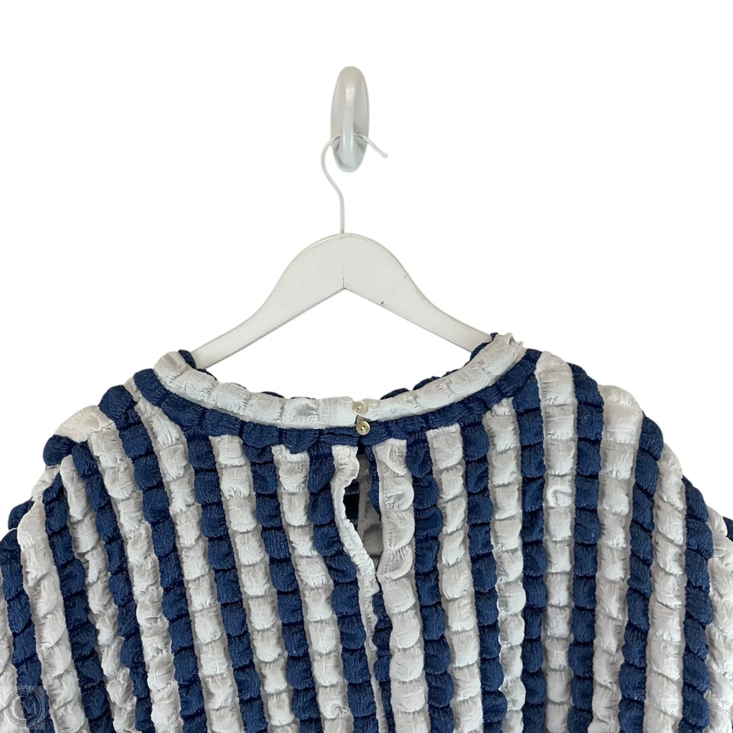 Top Short Sleeve By Entro In Blue & White, Size: S