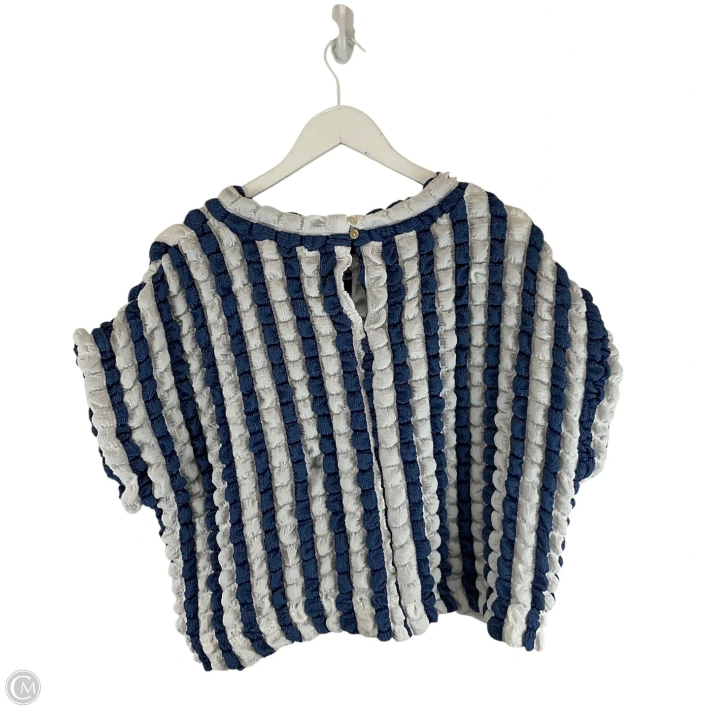 Top Short Sleeve By Entro In Blue & White, Size: S