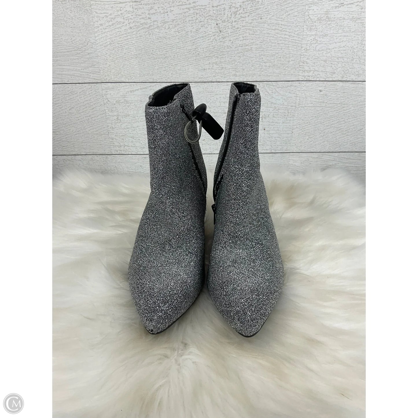 Boots Ankle Heels By Cme In Grey, Size: 8