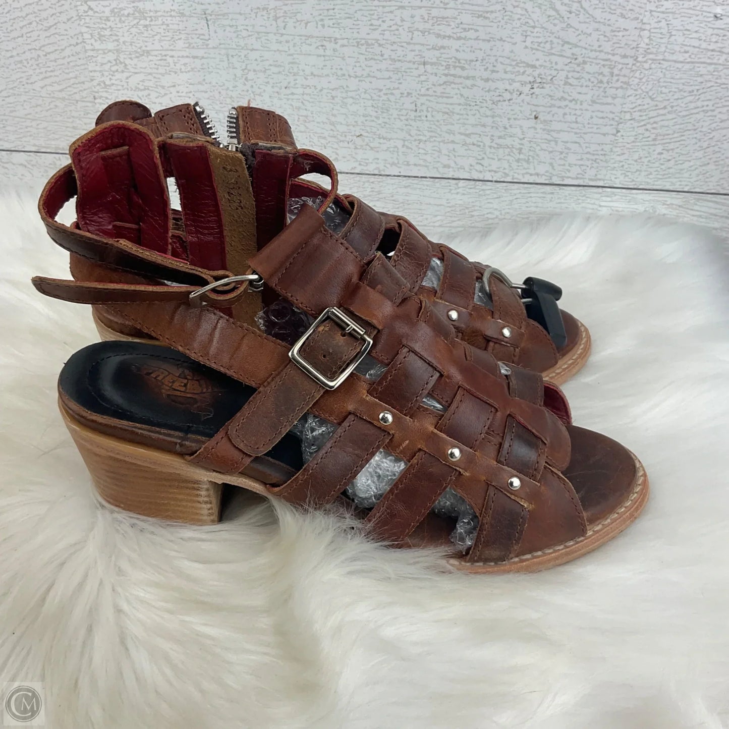 Shoes Heels Block By Freebird In Brown, Size: 9