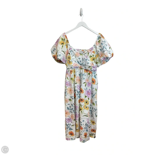 Dress Casual Midi By Crown And Ivy In Floral Print, Size: L