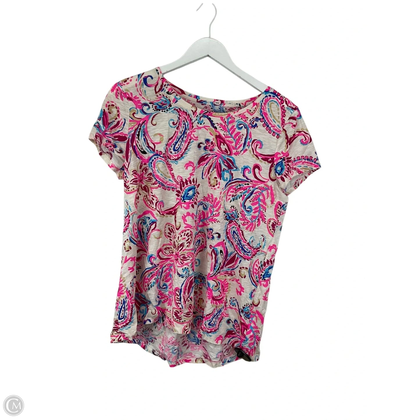 Top Short Sleeve Designer By Lilly Pulitzer In Pink, Size: L