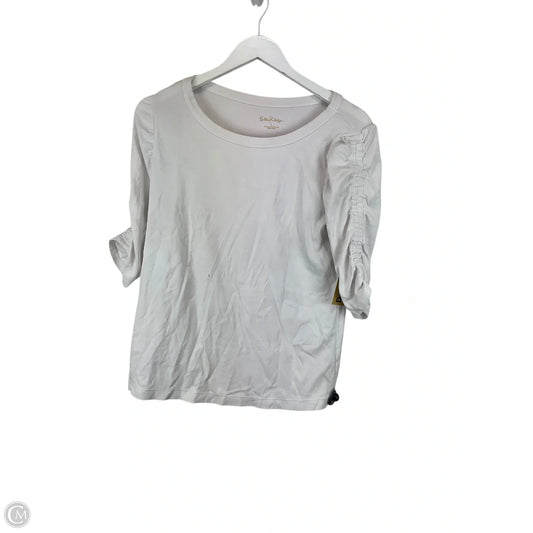 Top Short Sleeve Designer By Lilly Pulitzer In White, Size: L