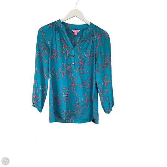 Top Long Sleeve Designer By Lilly Pulitzer In Blue, Size: Xxs